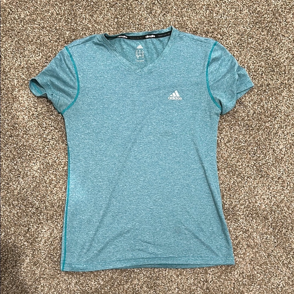 Adidas Blue Fitted Short Sleeve Tee